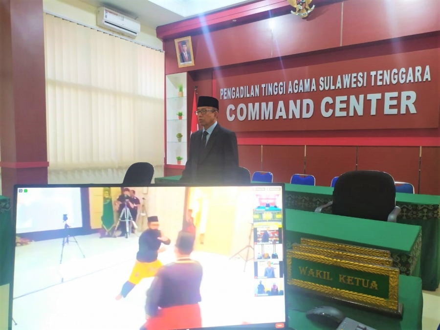 Ketua Pengadilan Tinggi Agama Sulawesi Tenggara mengikuti kegiatan Purnabhakti KPTA Jambi secara virtual