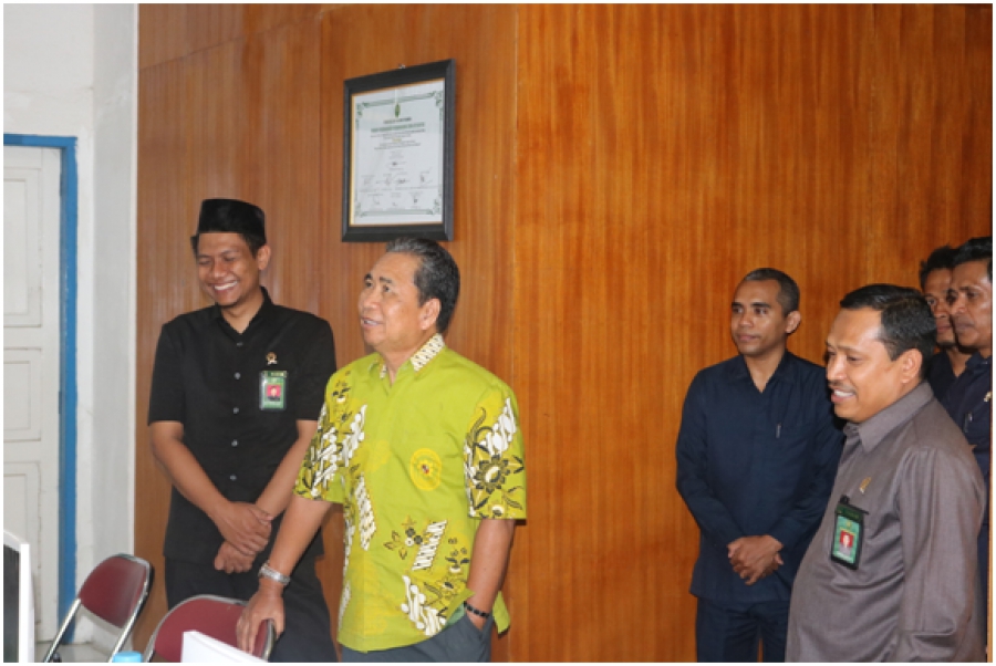 Penyambutan KPTA Sultra oleh KPA Rumbia, Hakim serta Pejabat Struktural dan Fungsional PA Rumbia (16/10/2019)