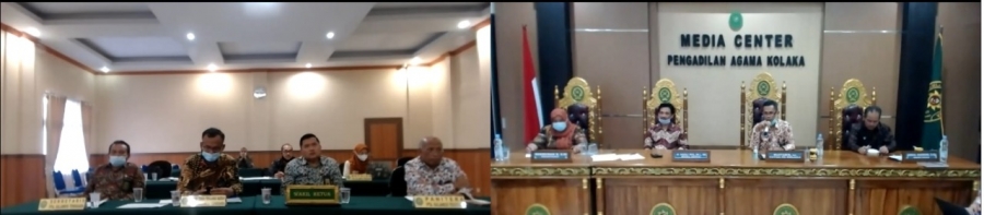 Wakil Ketua, Hakim Tinggi Pengawas Daerah, Panitera, dan Sekretaris PTA Sulawesi Tenggara melakukan pembinaan dan pengawasan terhadap PA Kolaka