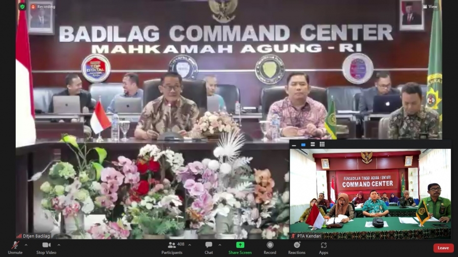 Evaluasi Pembangunan Zona Integritas oleh Ditjen Badilag secara daring (02/03/2023)