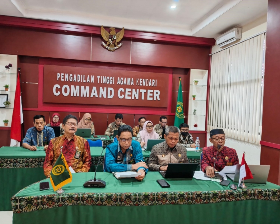 Pengadilan Tinggi Agama Kendari Gelar Rapat Monev Kepaniteraan Triwulan II 2025